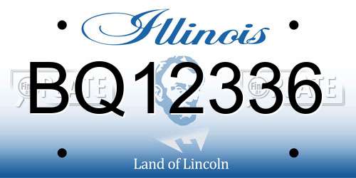 BQ12336 Illinois License Plate