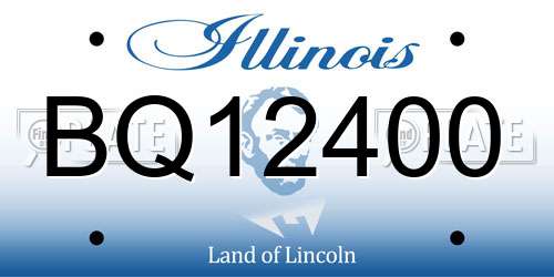 BQ12400 Illinois License Plate