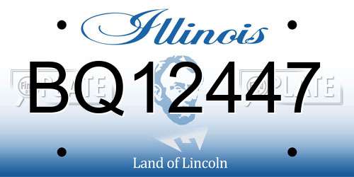 BQ12447 Illinois License Plate