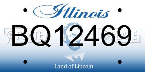 BQ12469 Illinois License Plate