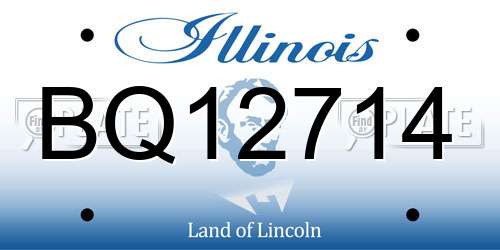 BQ12714 Illinois License Plate