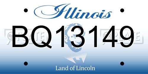 BQ13149 Illinois License Plate