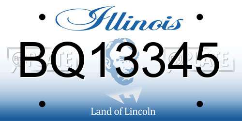 BQ13345 Illinois License Plate