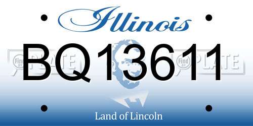 BQ13611 Illinois License Plate