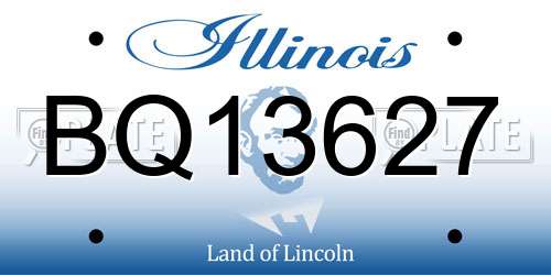BQ13627 Illinois License Plate