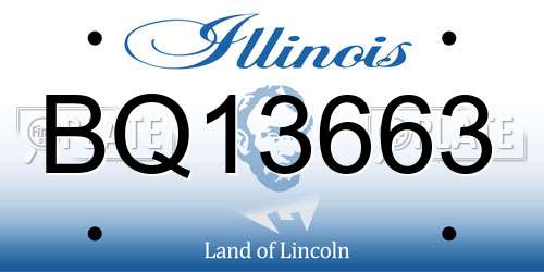 BQ13663 Illinois License Plate