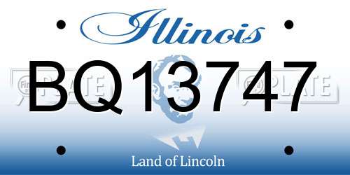 BQ13747 Illinois License Plate
