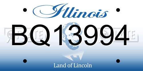 BQ13994 Illinois License Plate