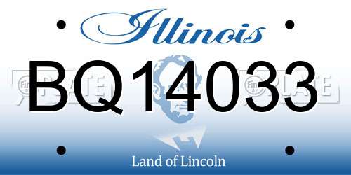 BQ14033 Illinois License Plate