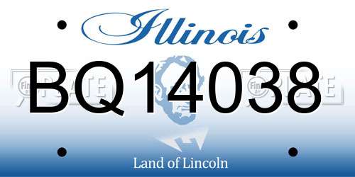 BQ14038 Illinois License Plate