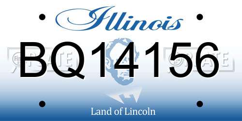 BQ14156 Illinois License Plate