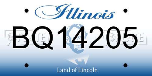 BQ14205 Illinois License Plate