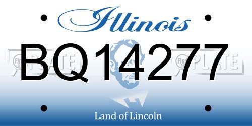 BQ14277 Illinois License Plate
