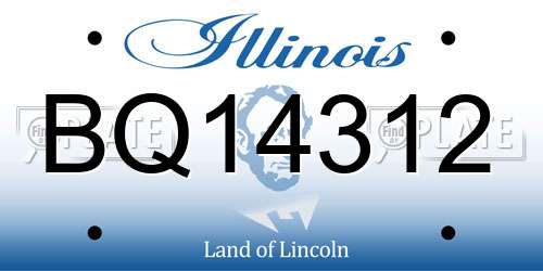 BQ14312 Illinois License Plate