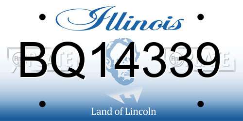 BQ14339 Illinois License Plate