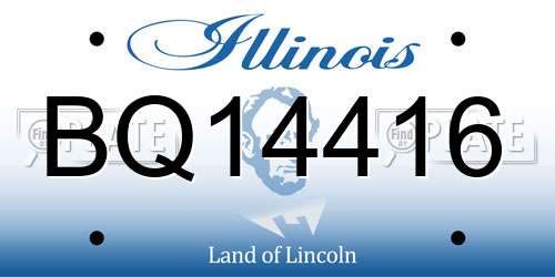 BQ14416 Illinois License Plate