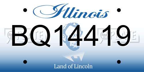BQ14419 Illinois License Plate