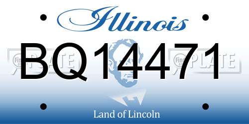 BQ14471 Illinois License Plate