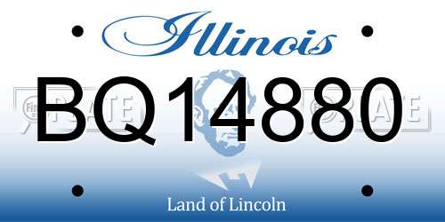 BQ14880 Illinois License Plate