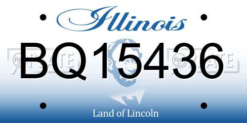 BQ15436 Illinois License Plate