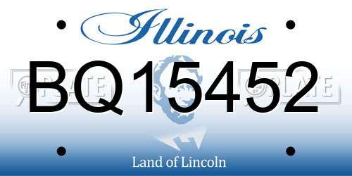 BQ15452 Illinois License Plate