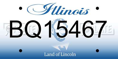 BQ15467 Illinois License Plate