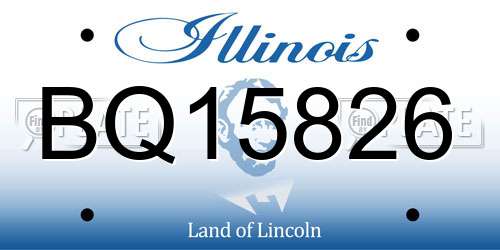 BQ15826 Illinois License Plate