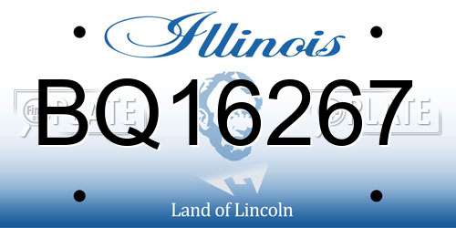BQ16267 Illinois License Plate