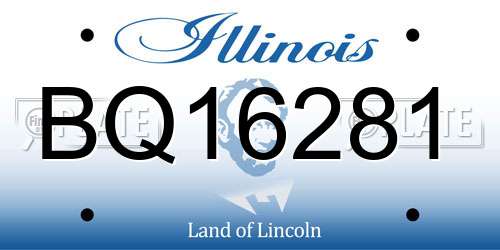 BQ16281 Illinois License Plate