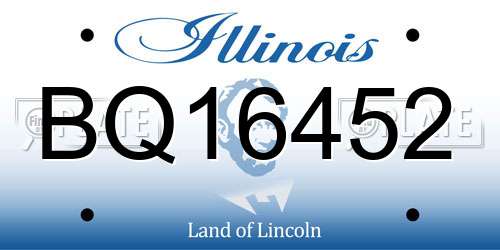 BQ16452 Illinois License Plate