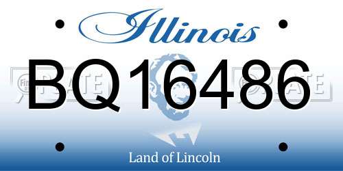 BQ16486 Illinois License Plate