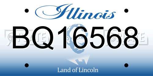 BQ16568 Illinois License Plate