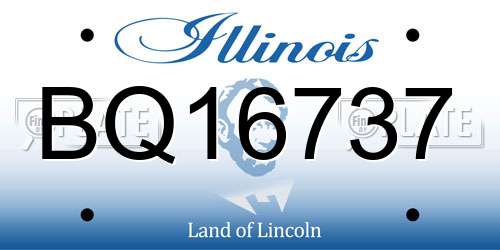 BQ16737 Illinois License Plate