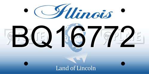BQ16772 Illinois License Plate