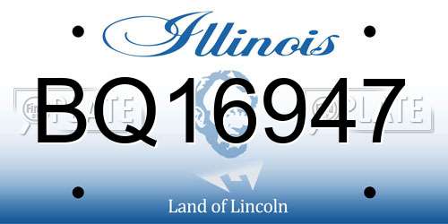 BQ16947 Illinois License Plate