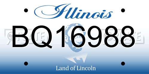 BQ16988 Illinois License Plate
