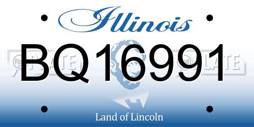 BQ16991 Illinois License Plate