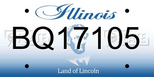 BQ17105 Illinois License Plate