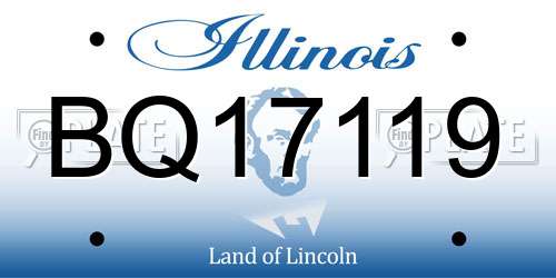 BQ17119 Illinois License Plate
