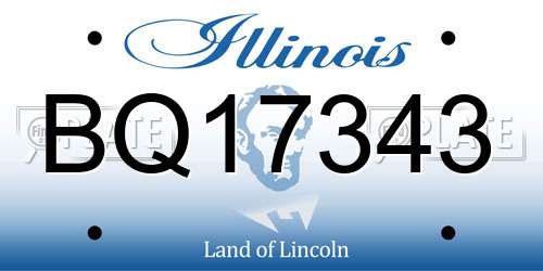 BQ17343 Illinois License Plate