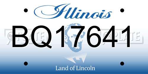 BQ17641 Illinois License Plate