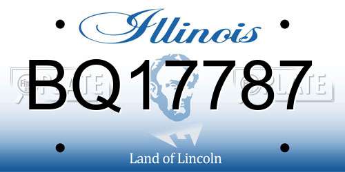 BQ17787 Illinois License Plate