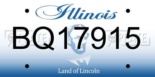 BQ17915 Illinois License Plate