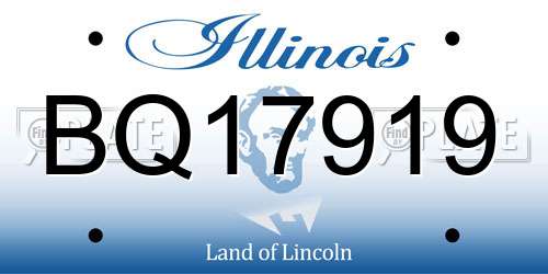 BQ17919 Illinois License Plate