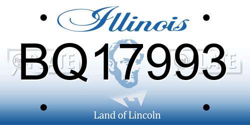 BQ17993 Illinois License Plate
