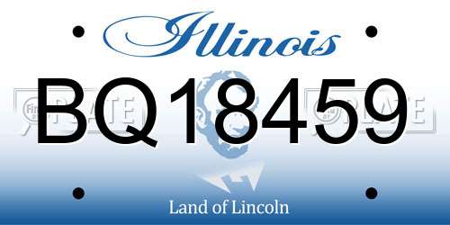 BQ18459 Illinois License Plate