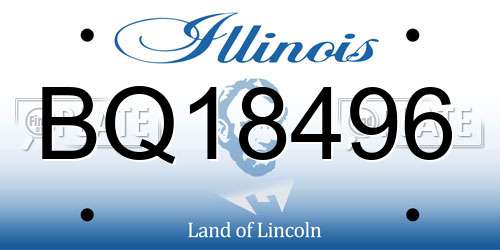 BQ18496 Illinois License Plate