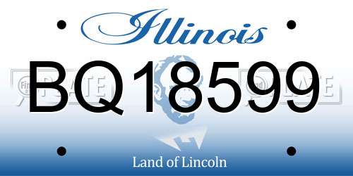 BQ18599 Illinois License Plate