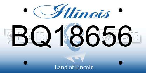 BQ18656 Illinois License Plate