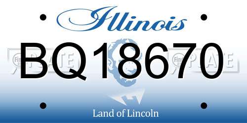 BQ18670 Illinois License Plate